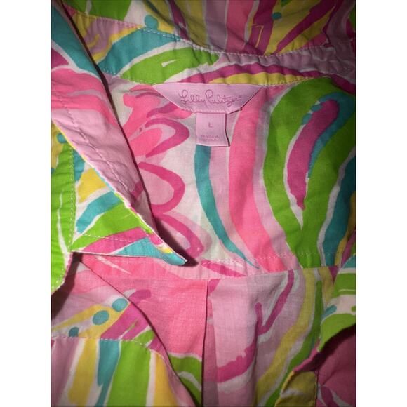 Lilly Pulitzer Large Flamingo Captiva Tunic Swim Beach Pullover Cover Up (G12) - Picture 2 of 4